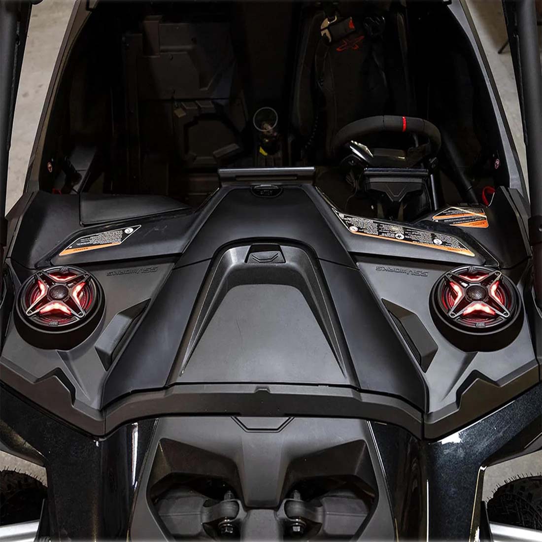 SSV Works 240-MAVR-F65U 6.5" Empty Front Dash Speaker Panels for Maverick R/X/RS