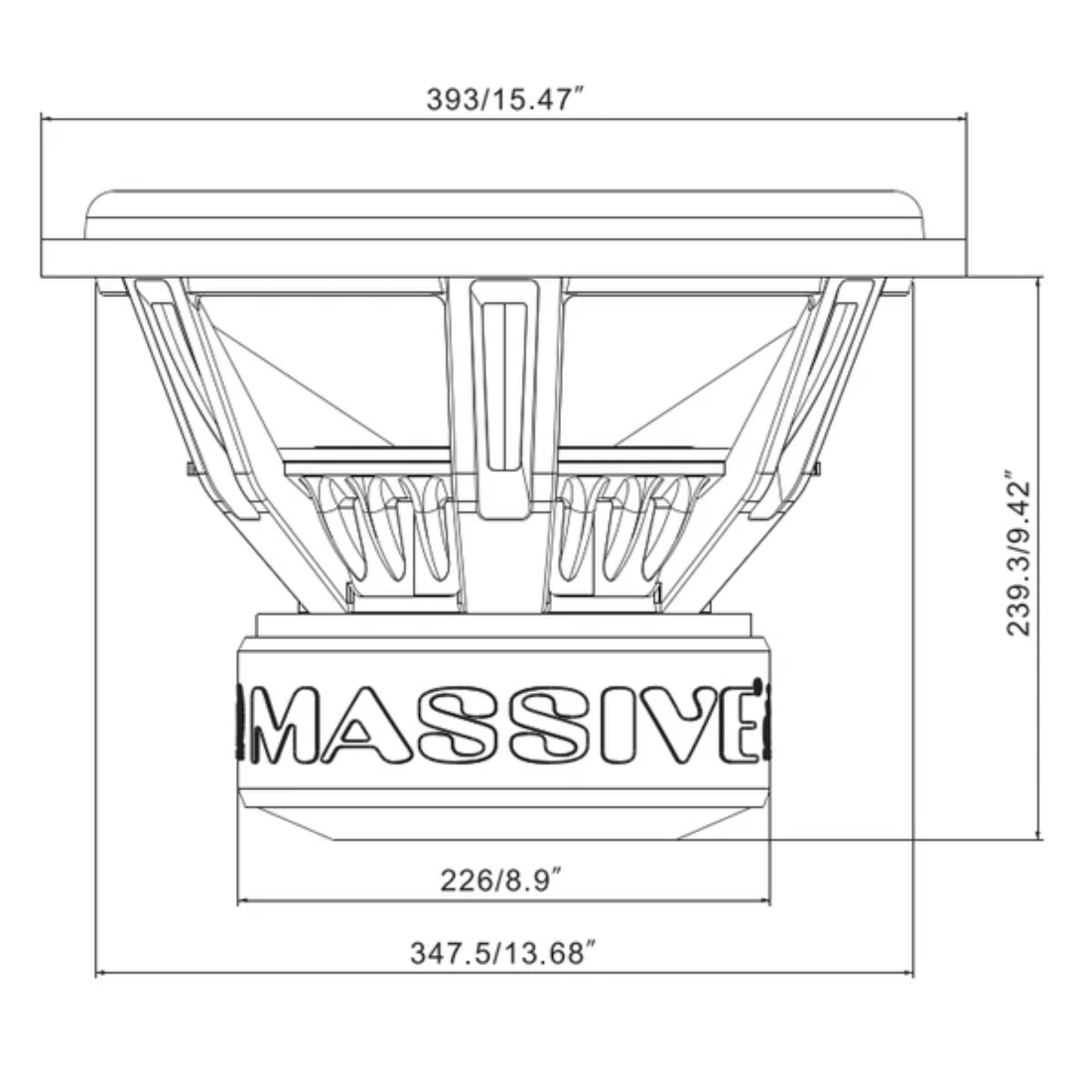 Massive Audio H154X 15" 4000 Peak 3" Dual 4-Ohm Voice Coil DVC Mega Subwoofer