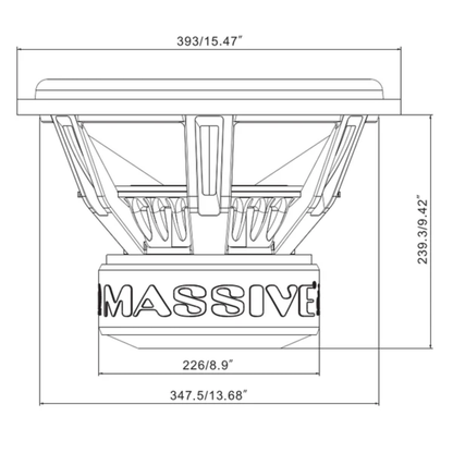Massive Audio H154X 15" 4000 Peak 3" Dual 4-Ohm Voice Coil DVC Mega Subwoofer