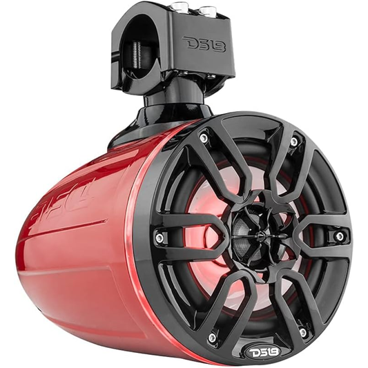 DS18 NXL-X6TP/RD 6.5" 300W Max 4-Ohm Marine Powersports RGB Tower Speakers (RED)