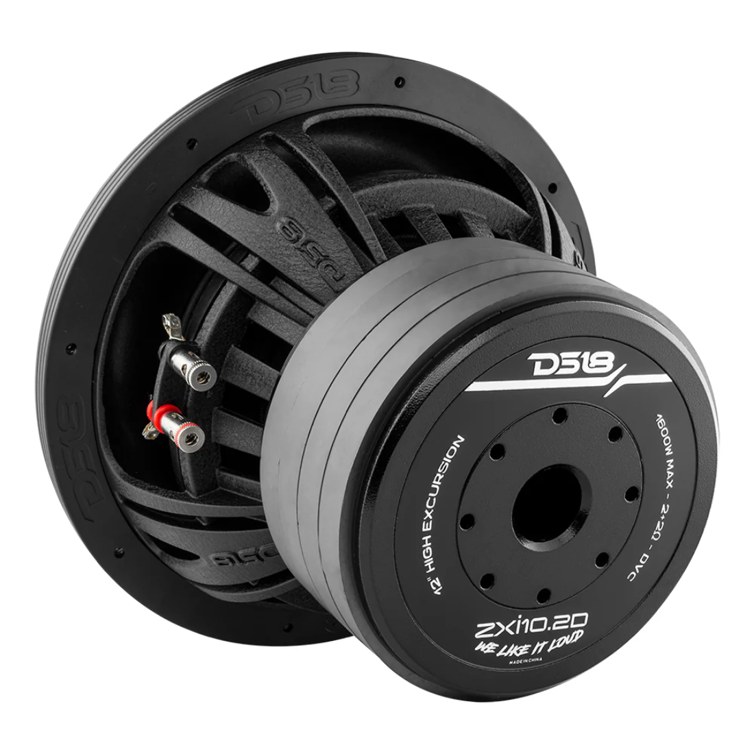 DS18 ZXI10.2D 10" 1600W Max Dual 2-Ohm DVC Quad Stacked Car Audio Subwoofer