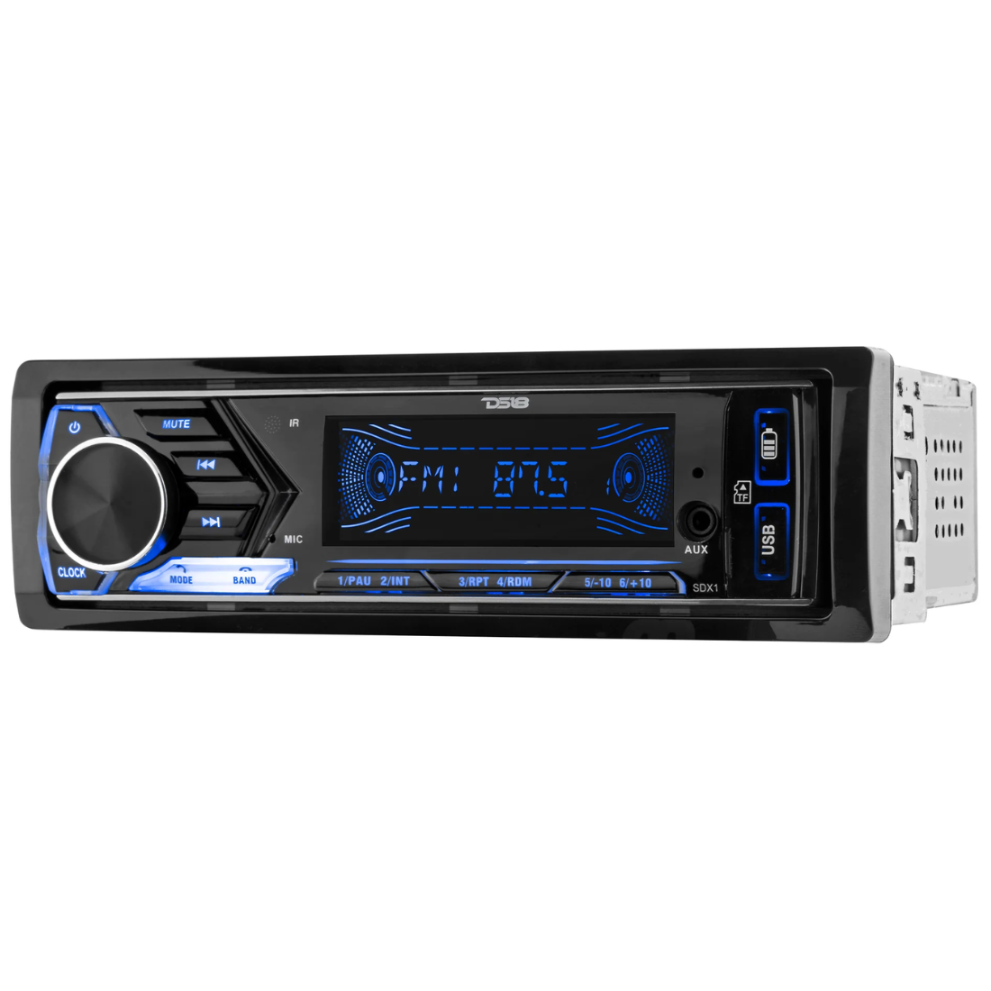 DS18 SDX1 1-DIN In-Dash Mechless Digital Media Bluetooth Receiver w/ Dual USB