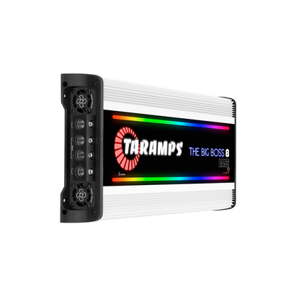 Taramps THE BIG BOSS 8 BASS WHITE 1-CH 8000W RMS 0.5 - 2 Ohms RGB Car Amplifier