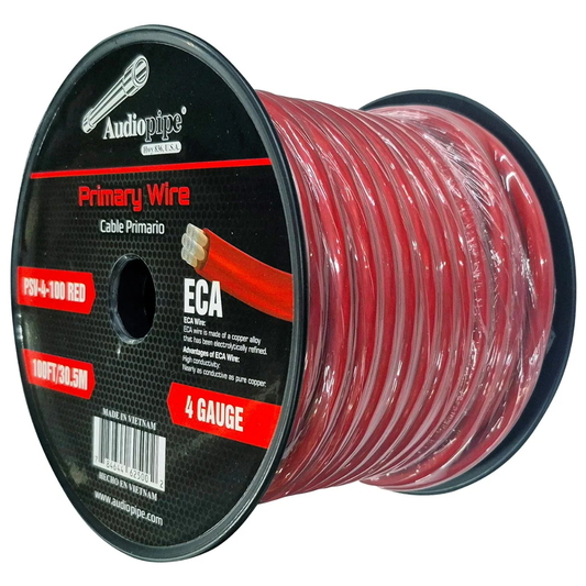 Audiopipe PSV-4-100-RED 4 Gauge 100FT / 30.5M Primary Wire ECA Power Cable