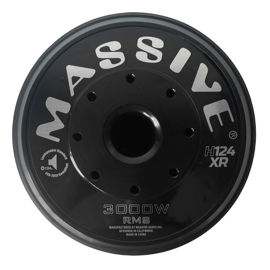 Massive Audio H124XR 12" 6000W Peak Dual 4" 4-Ohm Voice Coil DVC Car Subwoofer