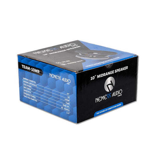 Nemesis Audio TEAM-10MR 10" 1500W Peak Power 4-Ohm 3.5" VC Car Midrange Speaker