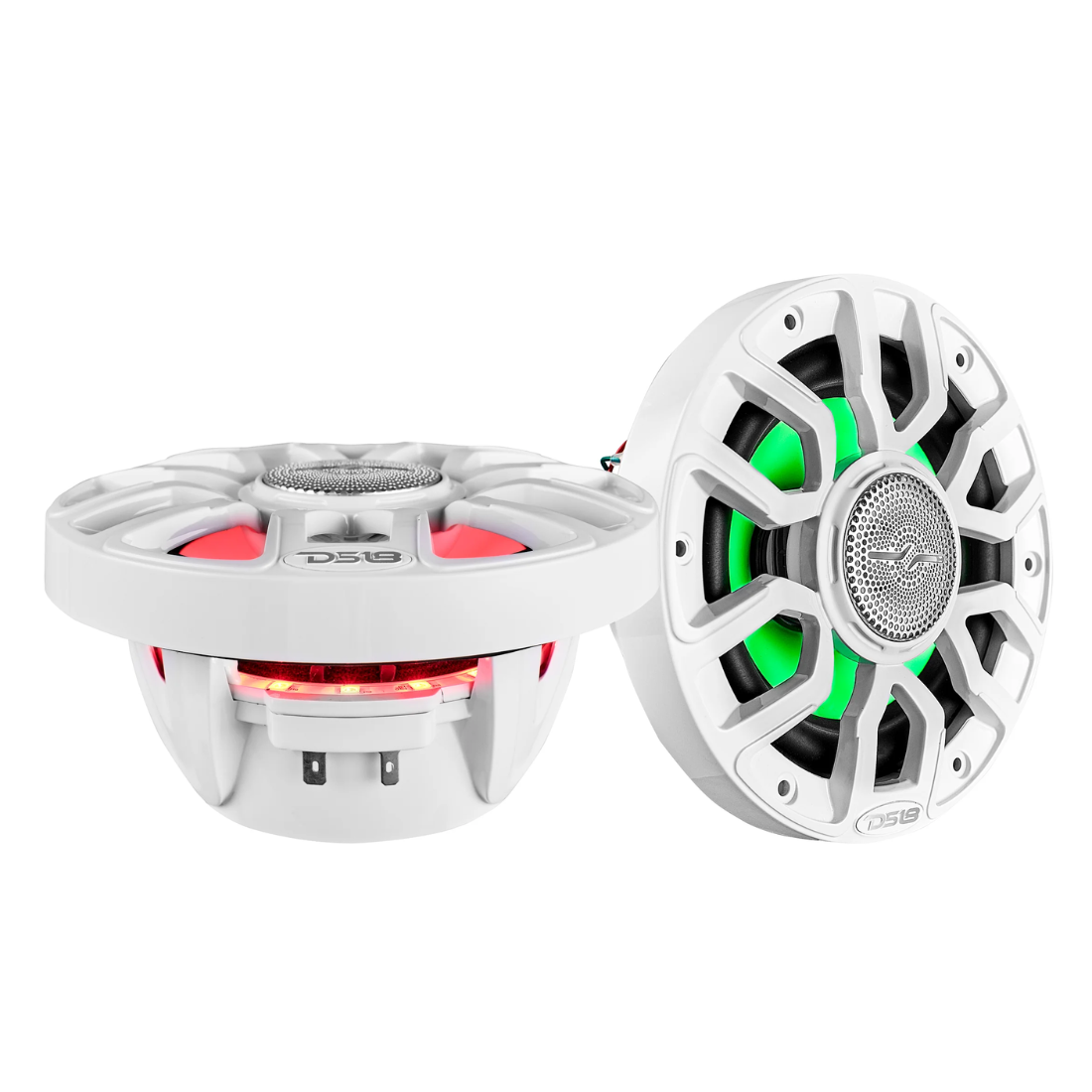 DS18 NXL-IQ6/WH 6.5" 2-Way 300W Max Marine Coaxial Speakers w/ LED Lights (White)