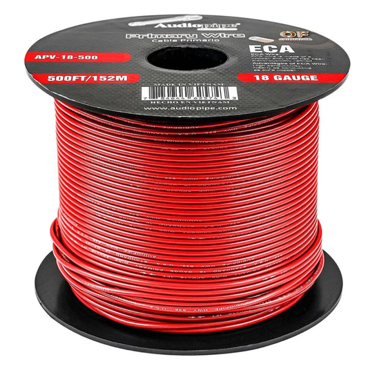 Audiopipe APV-18-500-RED 18 Gauge 500FT / 152M Primary Wire for Car Audio