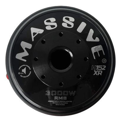 Massive Audio H152XR 15" 6000 Peak 4" Dual 2-Ohm Voice Coil DVC Mega Subwoofer