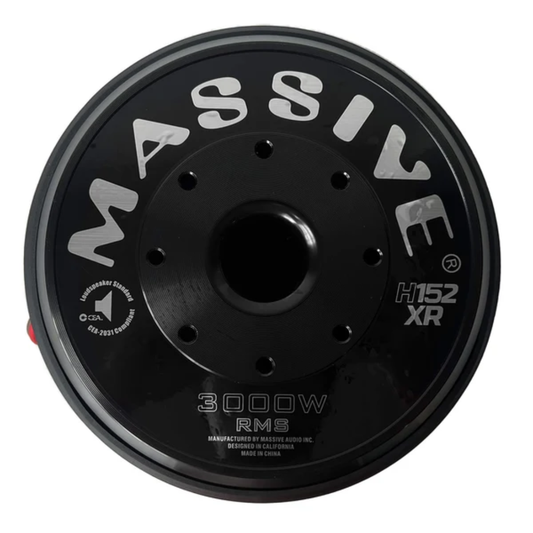 Massive Audio H152XR 15" 6000 Peak 4" Dual 2-Ohm Voice Coil DVC Mega Subwoofer
