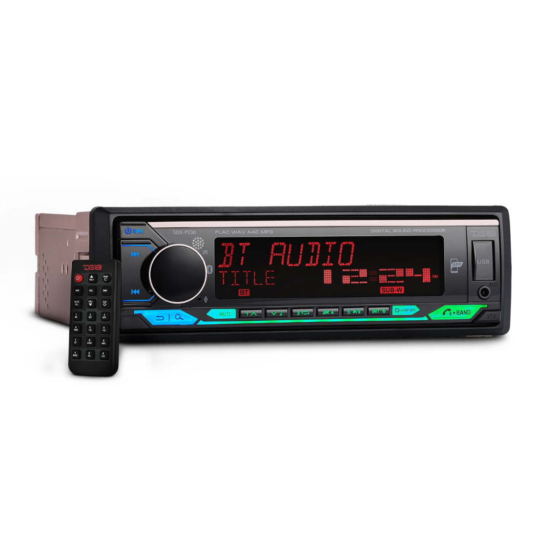 DS18 SDX-P200 1-DIN Bluetooth USB Digital Media Receiver with DSP & Built-in Amp