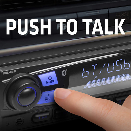 Sound Storm Laboratories ML43B Multimedia Car Stereo - Single Din, MP3 Player, No CD/DVD, Bluetooth Audio and Hands-Free Calling, USB, SD, AUX in, AM/FM Radio, Wireless Remote