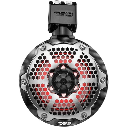 DS18 CF-X6TP 6.5" 2-Way 100W RMS 4-Ohm Marine Powersports Tower Speakers w/ RGB