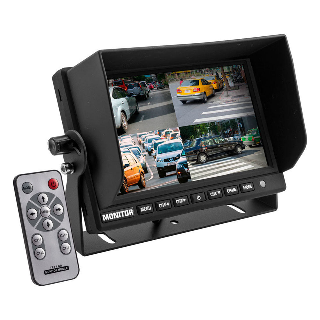 iBeam TE-7VS-4 Universal 7" Color LCD Screen Monitor with Quad Camera Input