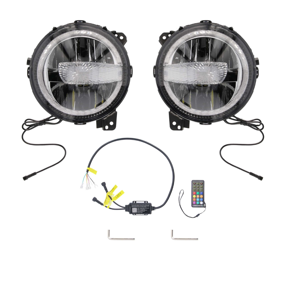 Metra JP-901RGBKT 9" Chasing LED Headlights for Jeep Wrangler Gladiator 2018-Up