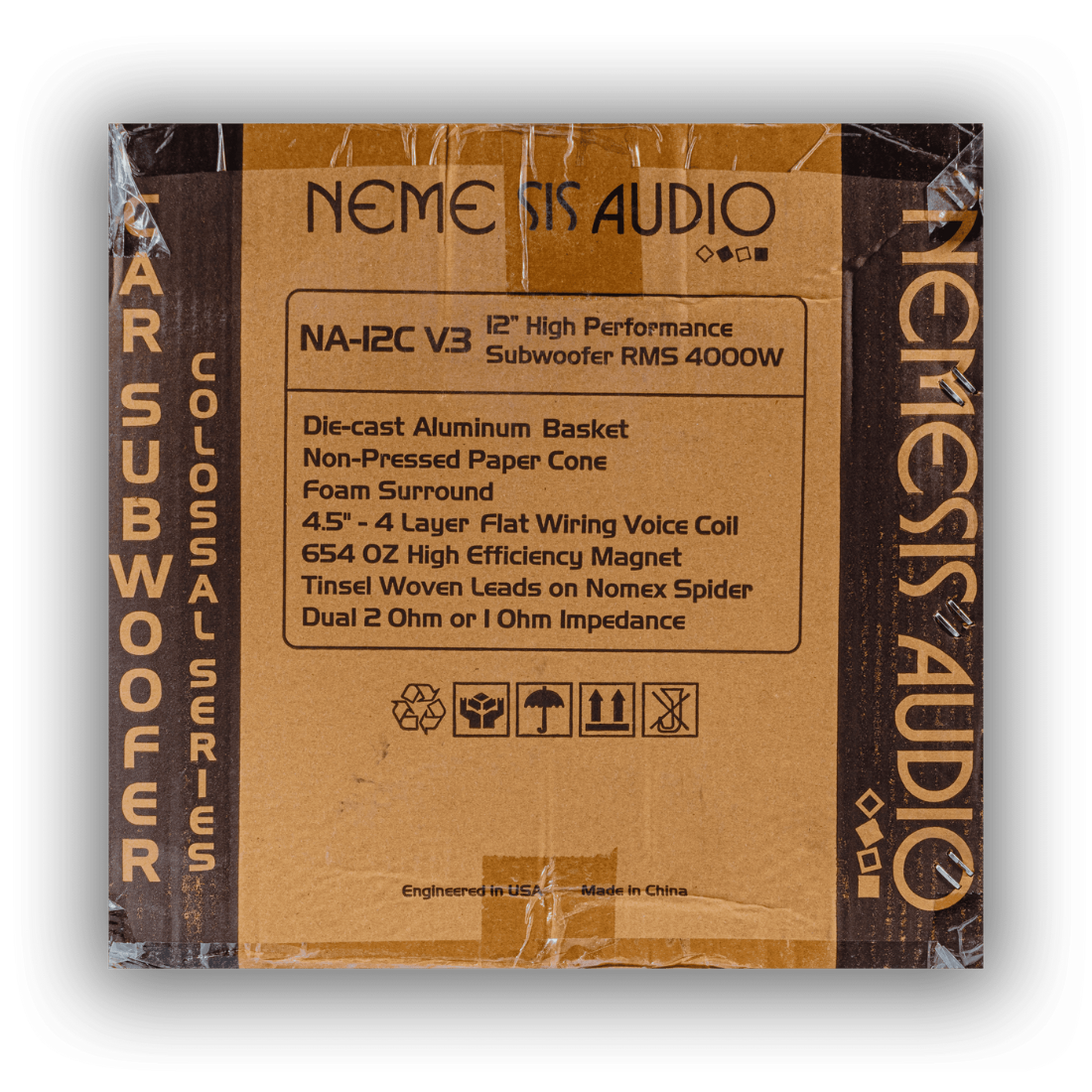 Nemesis Audio NA-12C V.3 D1 12"  8000W Peak Dual 1-Ohm Voice Coil DVC Subwoofer