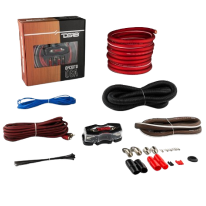 DS18 OFCKIT0 0-Gauge 100% OFC Ultra Flex Copper Amplifier Installation Kit - RED