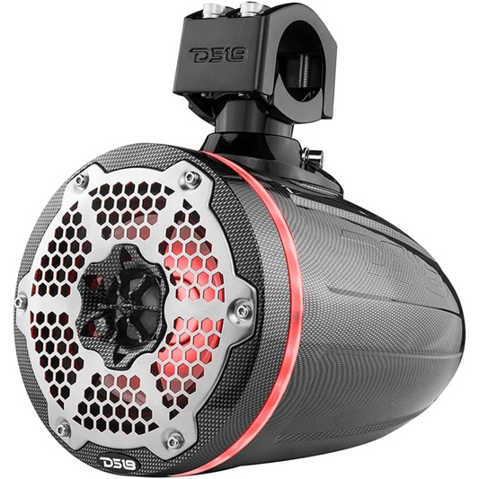 DS18 CF-X6TP 6.5" 2-Way 100W RMS 4-Ohm Marine Powersports Tower Speakers w/ RGB