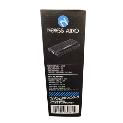 Nemesis Audio NANO-3500X4D 4-Channel 3500W Max Class-D Full-Range Car Amplifier
