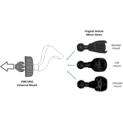 Rydeen VSM-UNI2 Universal Rearview Mirror Mount Adapter for any Rydeen Mirrors