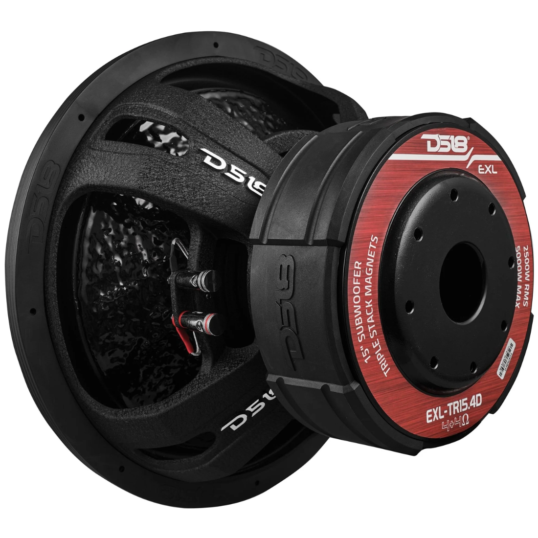 DS18 EXL-TR15.4D 15" 5000W Max 4-Ohm DVC Reinforced Cone Triple Stack Subwoofer