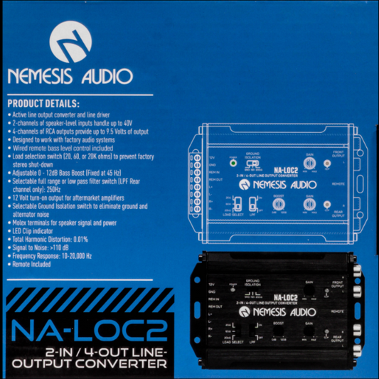 Nemesis Audio NA-LOC2 2-IN / 4-OUT Active Line-Output Converter and Line Driver