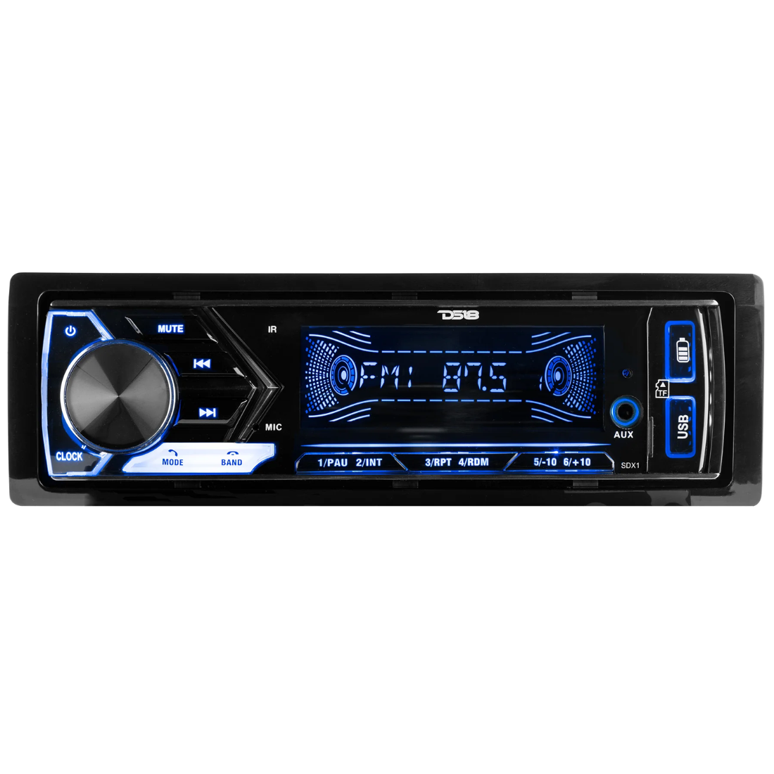 DS18 SDX1 1-DIN In-Dash Mechless Digital Media Bluetooth Receiver w/ Dual USB