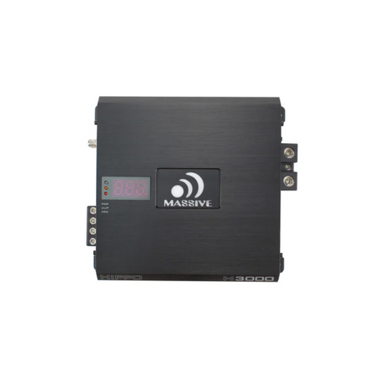 Massive Audio H3000 1-CH Monoblock 3000 Watts RMS @ 1 Ohm Class-D Car Amplifier
