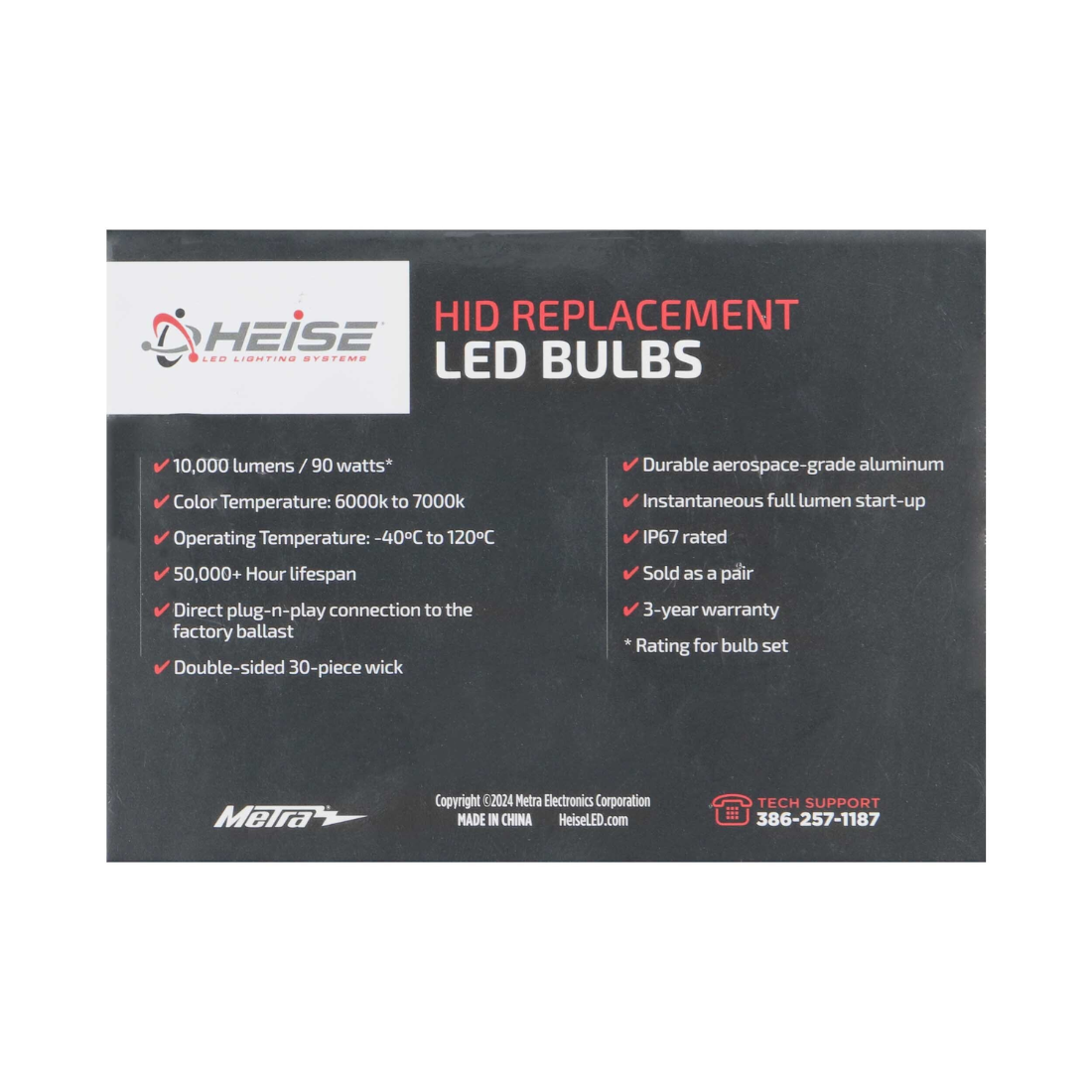 Heise HE-D1SR-HID 10,000 Lumens D1 HID to LED Conversion Replacement LED Bulb