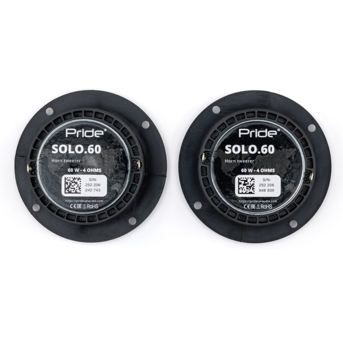 PRIDE SOLO 60 3.2" 60 Watts RMS 4-Ohm Neodymium Car Audio Horn Tweeters (Pair)