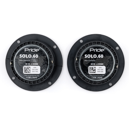 PRIDE SOLO 60 3.2" 60 Watts RMS 4-Ohm Neodymium Car Audio Horn Tweeters (Pair)