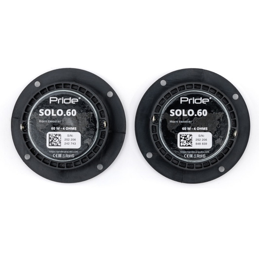PRIDE SOLO 60 3.2" 60 Watts RMS 4-Ohm Neodymium Car Audio Horn Tweeters (Pair)