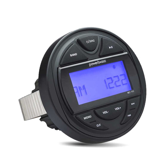 PowerBass MC-110 Marine Grade 2.75" LCD Digital Media Receiver with Bluetooth