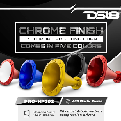 DS18 PRO-HP202/CBL 2" Throat Bolt On 27° 10.84" Depth ABS Plastic Horn (BLUE)