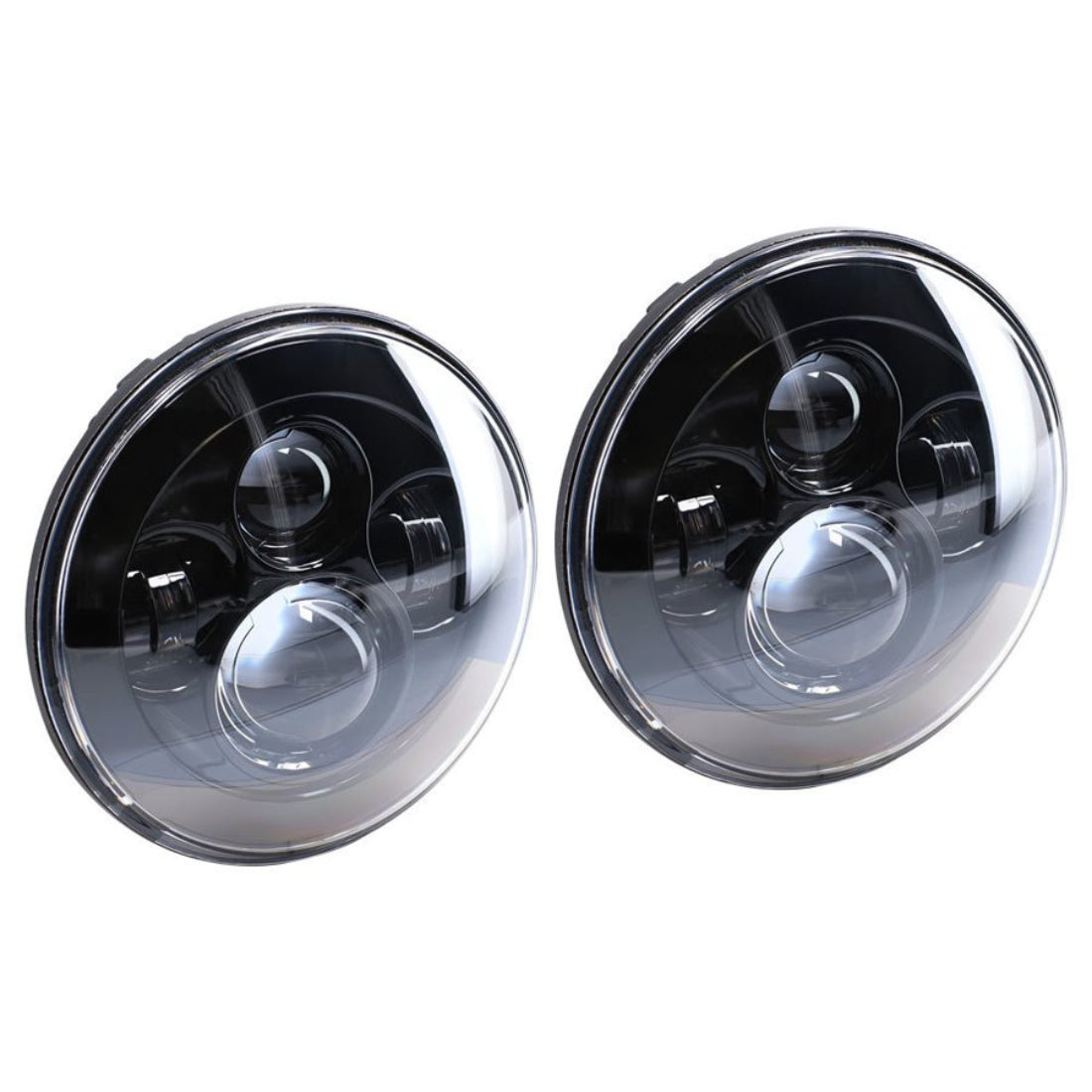 HEISE JP-701B Headlights with Black Face - 7 Inch, 9 LED