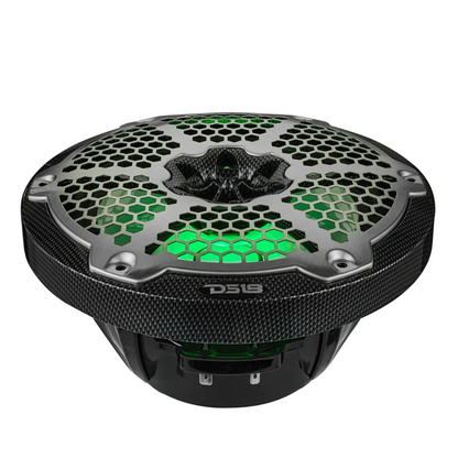DS18 CF-8M 8" 2-Way 125W RMS 4-Ohm Marine Coaxial Speakers w/ RGB LED Lights
