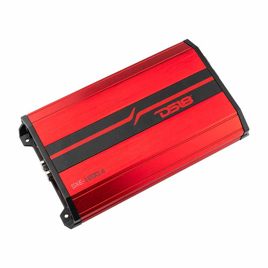 DS18 SXE-1200.4/RD 1200W Peak 4-Channel Class-A/B Full-Range Car Audio Amplifier