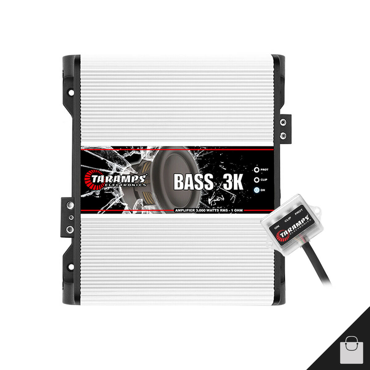 Taramps BASS 3K 3000W RMS 1-Channel 1-Ohm Class-D Stereo Car Audio Amplifier