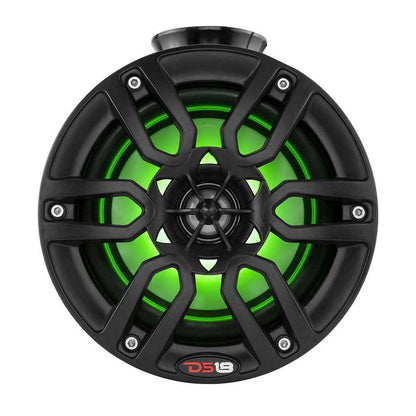 DS18 NXL-PS8BK 750 Watts Max Power 4 Ohm 8" RGB LED Lighting Mini Marine Speaker Pods