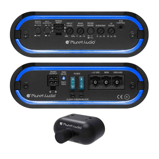 Planet Audio MB1200.1D 1200 Watts Max 1 Ohm Stable Mini Bang Monoblock MOSFET Car Audio Amplifier