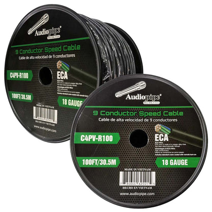 Audiopipe C4PVR100 18-Gauge 100Ft. (30.5m) ECA Wire 9 Conductor Speed Cable