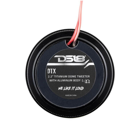 DS18 DTX 2.2" 60W Peak 4-Ohms Car Audio Titanium Dome Tweeter w/ Aluminum Body