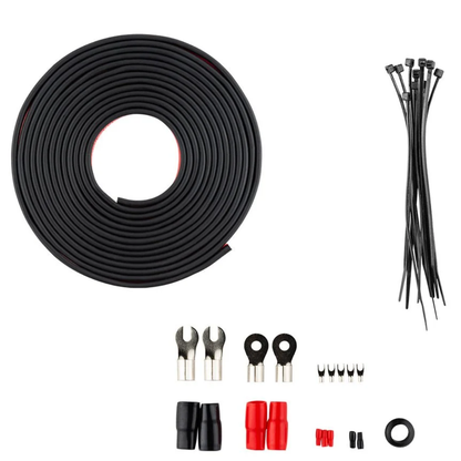 DS18 OFCKIT0 0-Gauge 100% OFC Ultra Flex Copper Amplifier Installation Kit - RED