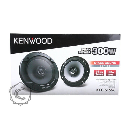 Kenwood KFC-S1666 6.5" Stage Sound Series 2-Way 300Watts Coaxial Car Speakers
