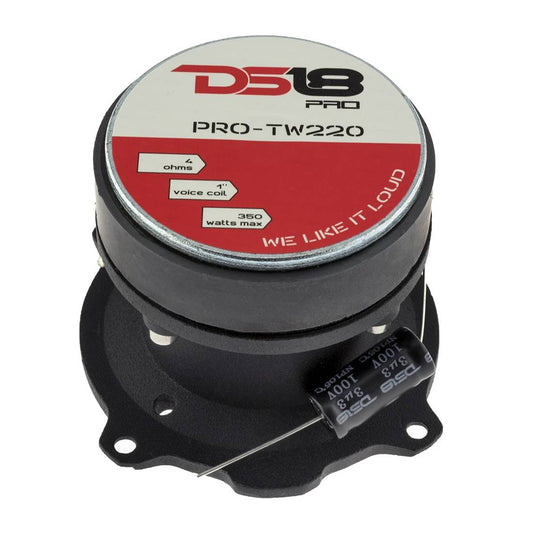 DS18 PRO-TW220 350 Watts Max 4 Ohm 1" Pro Aluminum VC Super Bullet Tweeters