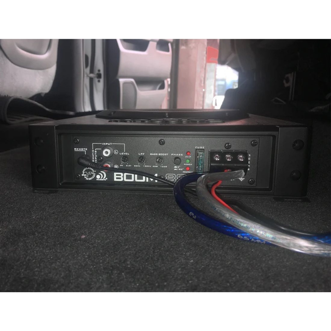 Massive Audio BOOM88 8" 400W Max Under Seat Active Subwoofer with Built-in Amp