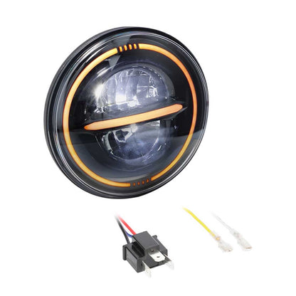 Heise BC-709B Universal 7" Motorcycle Reflector Headlight with Full Halo