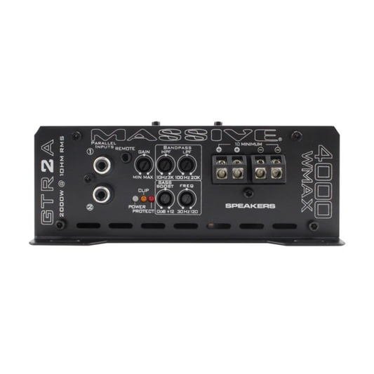 Massive Audio GTR2A 1-CH Monoblock 4060W Peak 1-Ohm Stable Class-D Car Amplifier