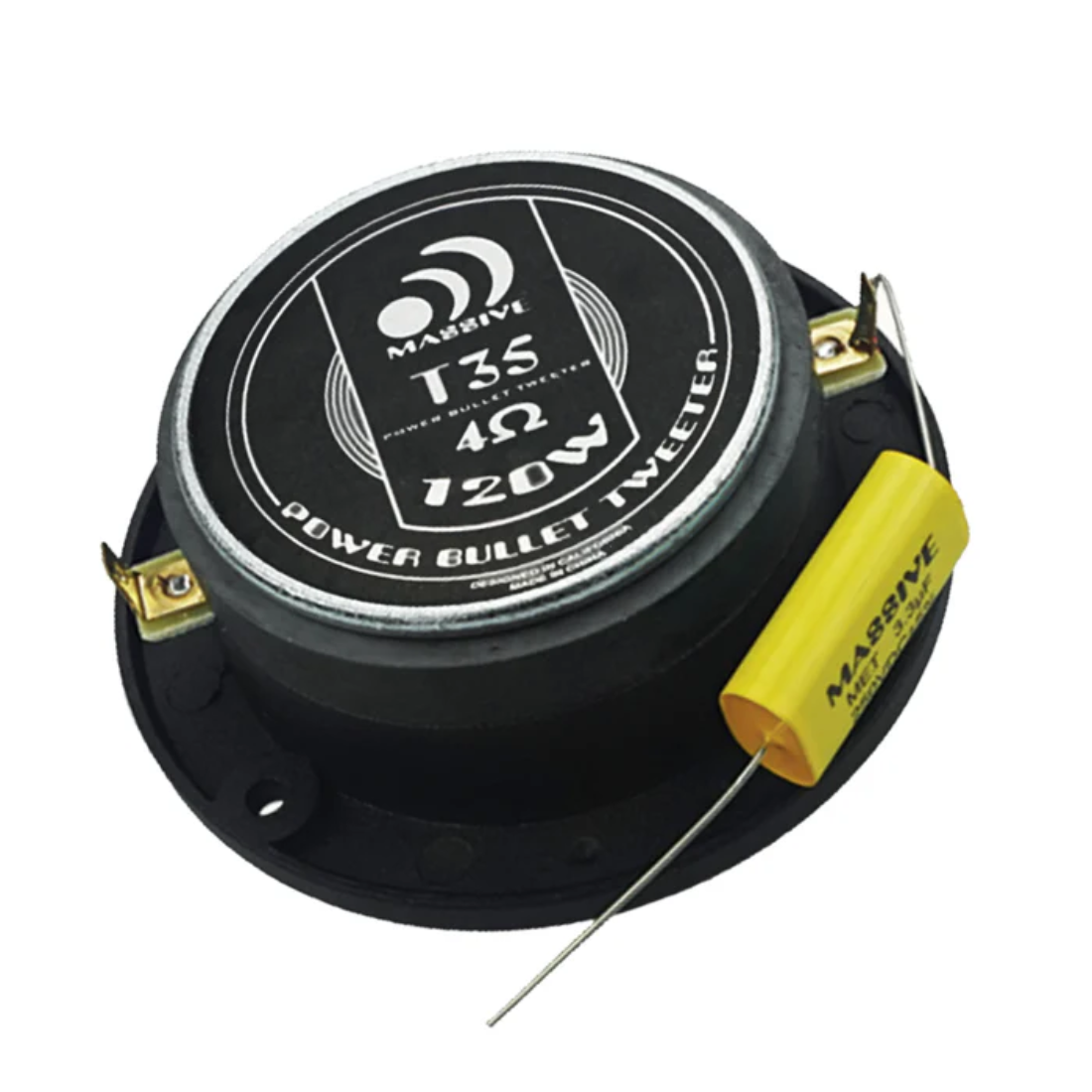 Massive Audio T35V2 25.5mm 120W Peak Power 4-Ohms Car Bullet Tweeters (Pair)