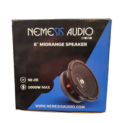 Nemesis Audio FIERCE-8MR 8" 1000W Peak 4-Ohms Car Audio Midrange Speaker